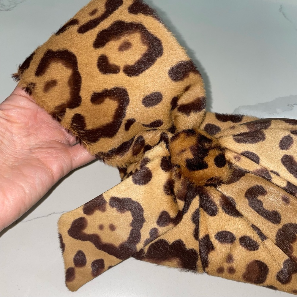 Valentino pony hair fur leopard bow clutch - Picture 11 of 11